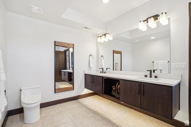 10725 N Hideout Trl, Hideout, UT 84036 - bathroom featuring double vanity, recessed lighting, and tile patterned floors