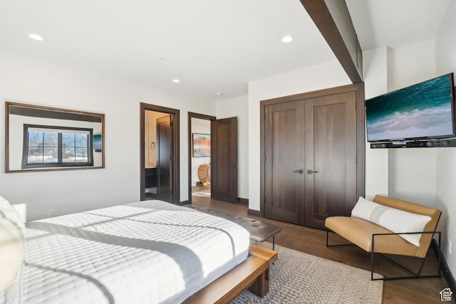 10725 N Hideout Trl, Hideout, UT 84036 - bedroom featuring wood finished floors, a closet, and recessed lighting