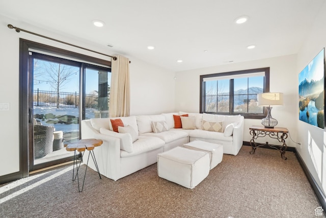 10725 N Hideout Trl, Hideout, UT 84036 - carpeted living room with recessed lighting and baseboards