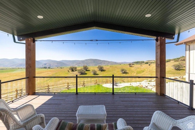 6117 Rocky Ridge Rd N, Peoa, UT 84061 - wooden terrace with a rural view and a mountain view