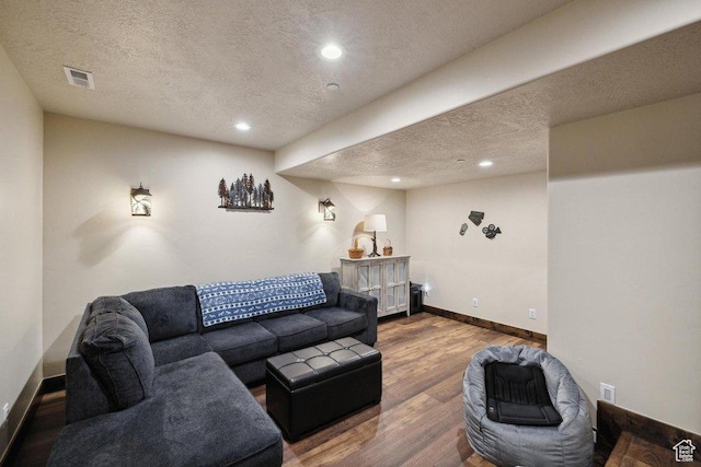 6117 Rocky Ridge Rd N, Peoa, UT 84061 - living room with wood-type flooring and a textured ceiling