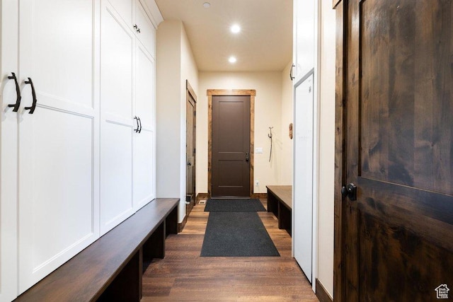 6117 Rocky Ridge Rd N, Peoa, UT 84061 - mudroom featuring dark wood-type flooring