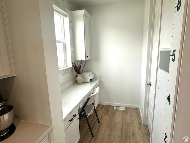 office area featuring light hardwood / wood-style flooring