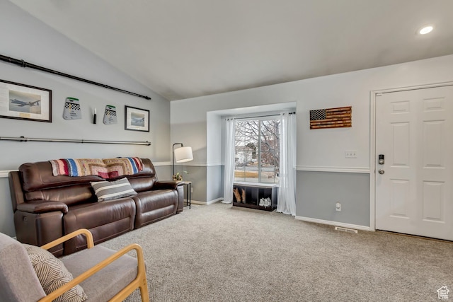 502 N Hidden Cv E, Ogden, UT 84404 - carpeted living room featuring lofted ceiling