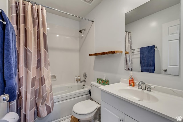 502 N Hidden Cv E, Ogden, UT 84404 - full bathroom featuring vanity, shower / bathtub combination with curtain, and toilet
