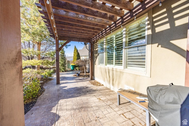 1903 W Wild Wood Ct N, Lehi, UT 84043 - view of patio with a grill and a pergola