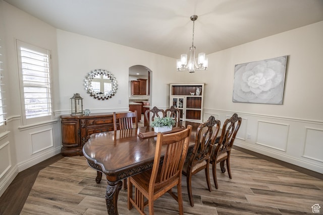 1903 W Wild Wood Ct N, Lehi, UT 84043 - dining space featuring wood-type flooring and a chandelier