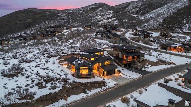 11432 N Fox Hollow Ct Unit 121, Hideout, UT 84036 - snowy aerial view featuring a residential view and a mountain view