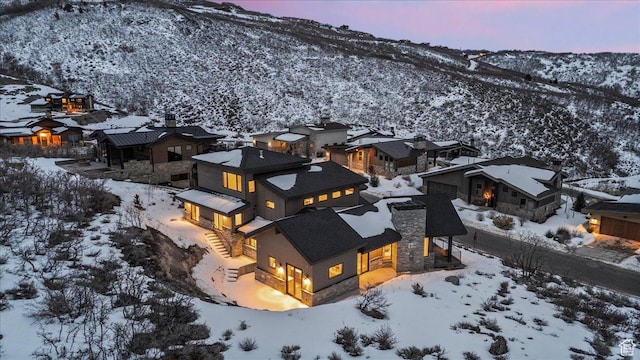 11432 N Fox Hollow Ct Unit 121, Hideout, UT 84036 - snowy aerial view featuring a residential view and a mountain view