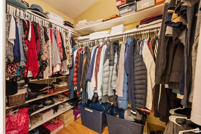 spacious closet featuring wood finished floors