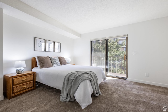 245 N Vine St W Unit 501, Salt Lake City, UT 84103 - carpeted bedroom with access to exterior and a textured ceiling