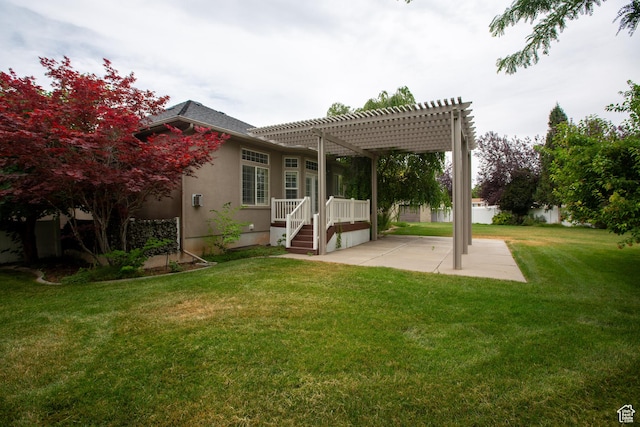 3684 W 850 N, Layton, UT 84041 - view of grassy yard with a pergola and a patio area