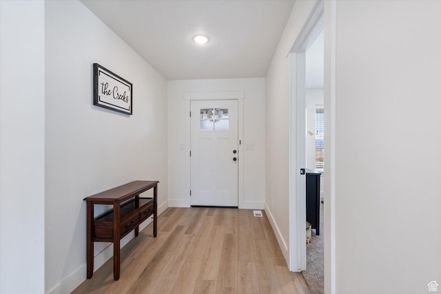 entryway featuring light wood-type flooring