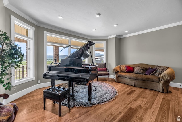 2410 E Center Creek Rd, Heber City, UT 84032 - sitting room featuring crown molding and light wood-type flooring