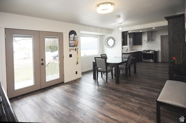 761 S 1900 W, Marriott Slaterville, UT 84404 - dining area featuring dark wood-type flooring, sink, and french doors