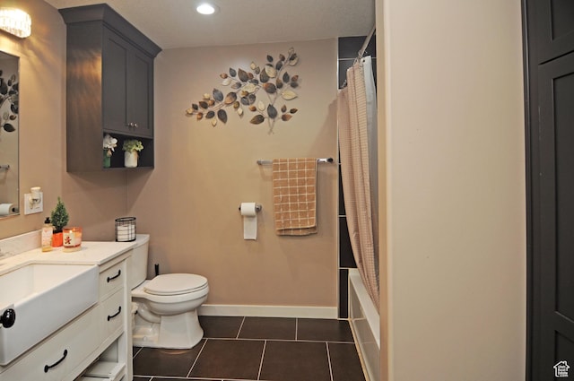 761 S 1900 W, Marriott Slaterville, UT 84404 - full bathroom featuring shower / tub combo with curtain, vanity, toilet, and tile patterned flooring