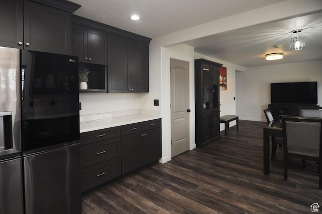 761 S 1900 W, Marriott Slaterville, UT 84404 - kitchen with pendant lighting, dark hardwood / wood-style flooring, and stainless steel fridge with ice dispenser