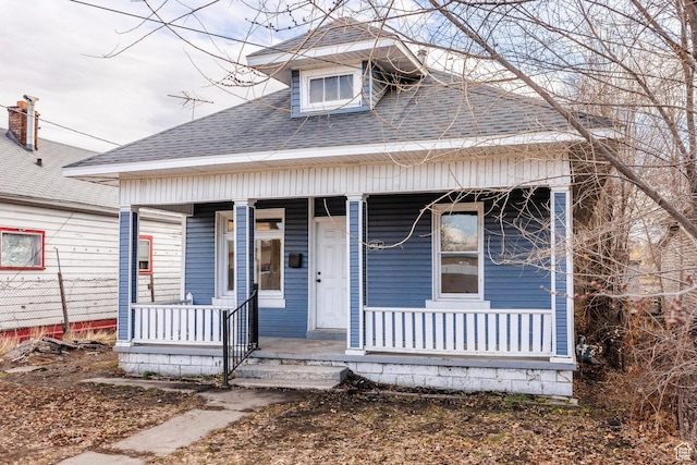 view of front of home featuring covered porch