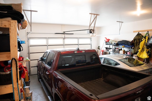 garage featuring a garage door opener