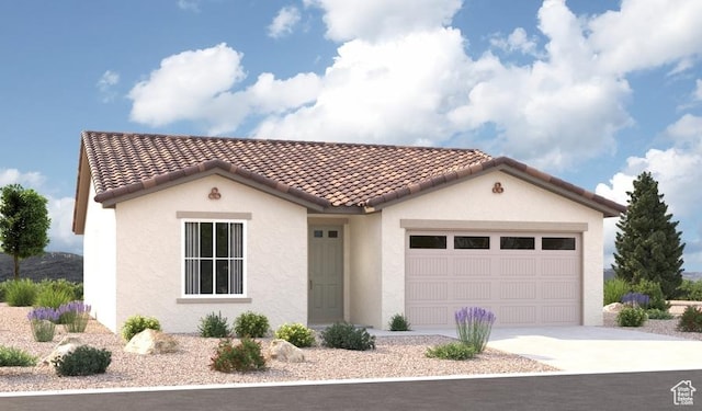 view of front facade featuring a garage