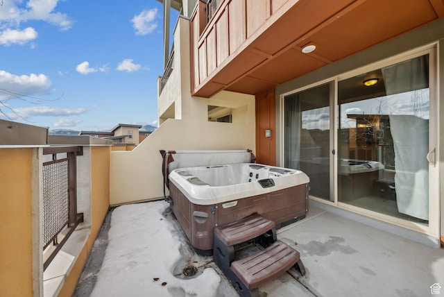 6169 Park Ln Unit 37, Park City, UT 84098 - view of patio featuring a hot tub and a balcony