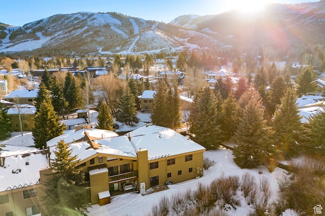 515 Saddle View Way Unit 23, Park City, UT 84060 - snowy aerial view with a mountain view