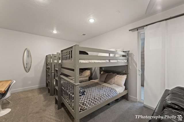 bedroom with carpet floors