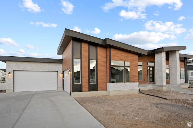 contemporary house with a garage