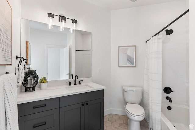 68 E Watson Dr S, Saratoga Springs, UT 84045 - full bathroom with shower / bath combination with curtain, vanity, toilet, and tile patterned flooring
