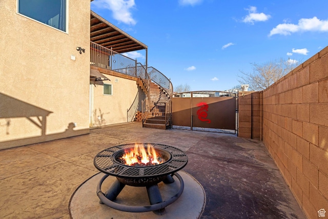 3561 W 290 N, Hurricane, UT 84737 - view of patio / terrace featuring a fire pit