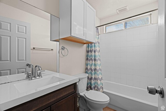 3561 W 290 N, Hurricane, UT 84737 - full bathroom with vanity, shower / bath combination with curtain, and toilet
