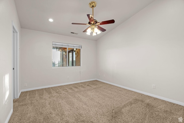 3561 W 290 N, Hurricane, UT 84737 - empty room featuring carpet, lofted ceiling, and ceiling fan