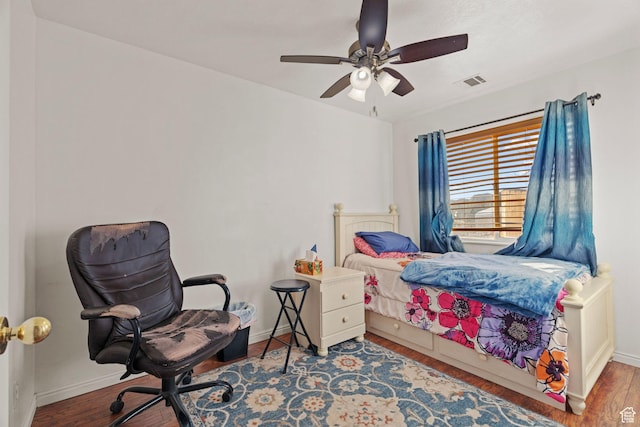 3561 W 290 N, Hurricane, UT 84737 - bedroom featuring ceiling fan and hardwood / wood-style floors