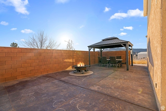 3561 W 290 N, Hurricane, UT 84737 - view of patio / terrace featuring a gazebo and an outdoor fire pit