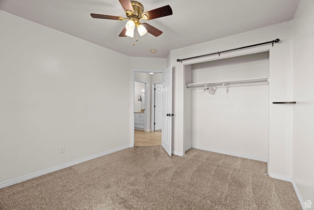 3561 W 290 N, Hurricane, UT 84737 - unfurnished bedroom with light carpet, ceiling fan, and a closet