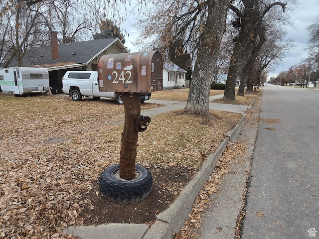 exterior space with curbs and sidewalks
