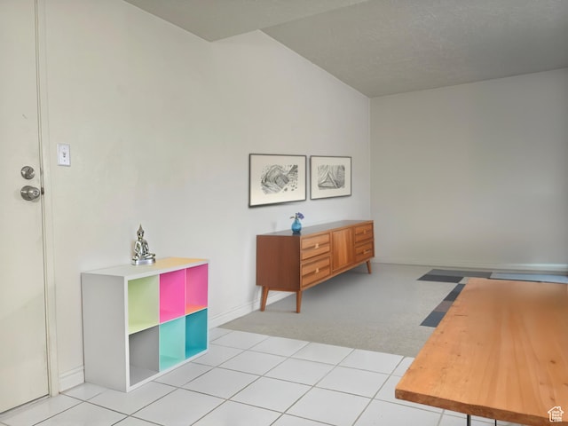 home office with light carpet