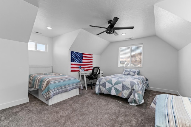1426 S 1450 W, Mapleton, UT 84664 - bedroom with lofted ceiling, visible vents, a textured ceiling, and multiple windows