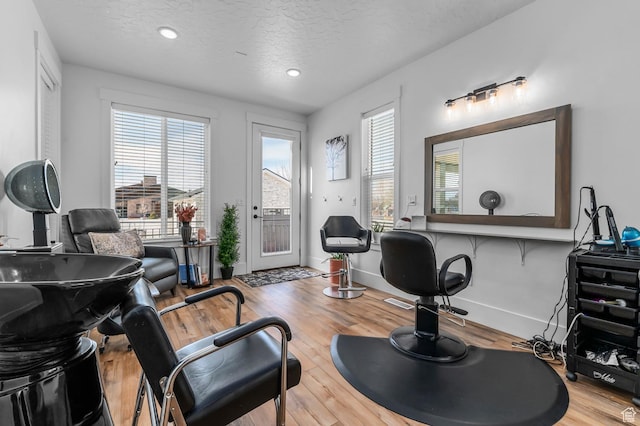 1426 S 1450 W, Mapleton, UT 84664 - interior space featuring a textured ceiling, baseboards, wood finished floors, and recessed lighting