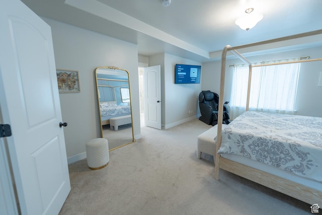 bedroom featuring carpet, baseboards, and multiple windows