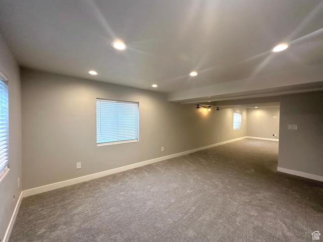 545 E Petersen Pkwy, South Weber, UT 84405 - unfurnished room featuring recessed lighting, dark carpet, and baseboards