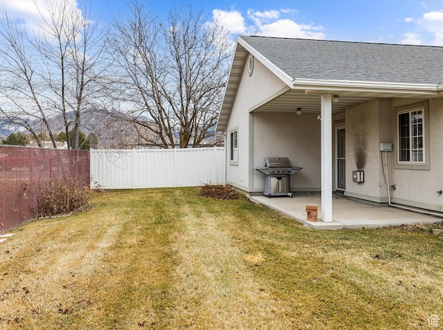 view of yard featuring a patio area