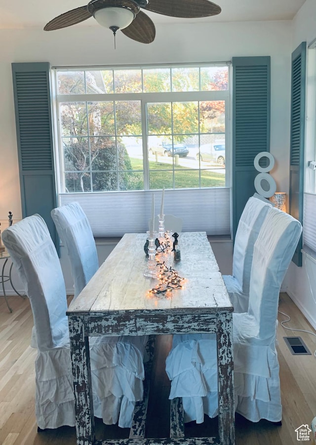 14139 S Radial Ln, Draper, UT 84020 - dining room with wood finished floors and a ceiling fan