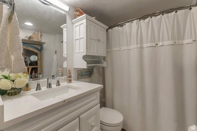 14139 S Radial Ln, Draper, UT 84020 - full bathroom featuring vanity, toilet, a shower with curtain, and recessed lighting