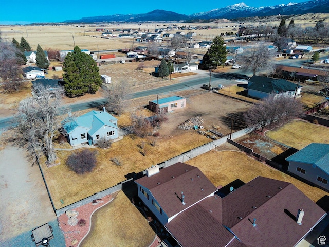 aerial view with a mountain view