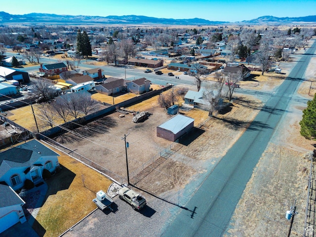 aerial view with a mountain view
