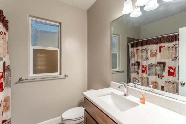 3274 W 2530 S, Hurricane, UT 84737 - bathroom featuring vanity, walk in shower, an inviting chandelier, and toilet