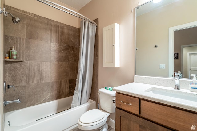3274 W 2530 S, Hurricane, UT 84737 - full bathroom with vanity, shower / bath combination with curtain, and toilet