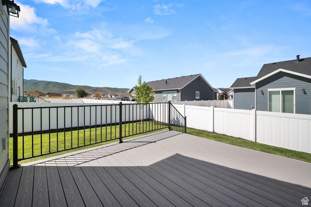 1712 S 1160 E, Heber City, UT 84032 - wooden deck with a mountain view and a lawn