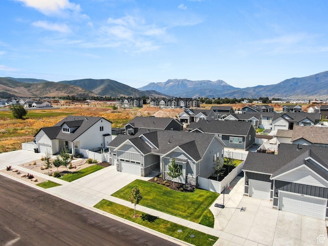 aerial view featuring a mountain view